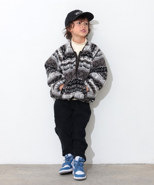 Ocean&Ground（オーシャン&グラウンド）の「ｼﾞｬｶﾞｰﾄﾞﾎﾞｱｼﾞｬﾝﾊﾟｰ（ブルゾン・キッズ・ブラック/マルチ・100/90/140/130/120/110）」の12枚目の写真