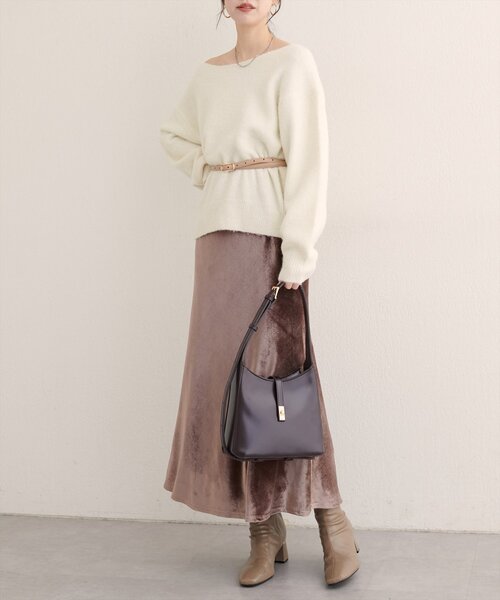 natural couture（ナチュラルクチュール）の「【WEB限定】ウール混ボートネックニットプルオーバー（ニット/セーター・レディース・グリーン系その他/オフホワイト/ブラック/ピンク系その他/モカ・FREE）」の19枚目の写真