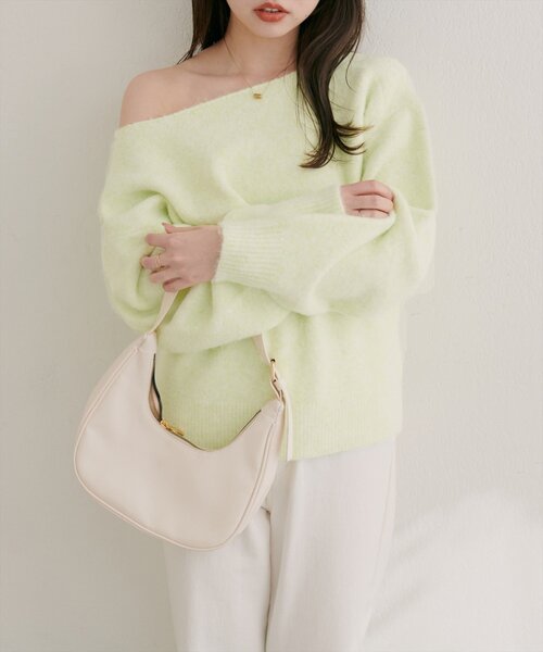 natural couture（ナチュラルクチュール）の「【WEB限定】ウール混ボートネックニットプルオーバー（ニット/セーター・レディース・グリーン系その他/オフホワイト/ブラック/ピンク系その他/モカ・FREE）」の13枚目の写真