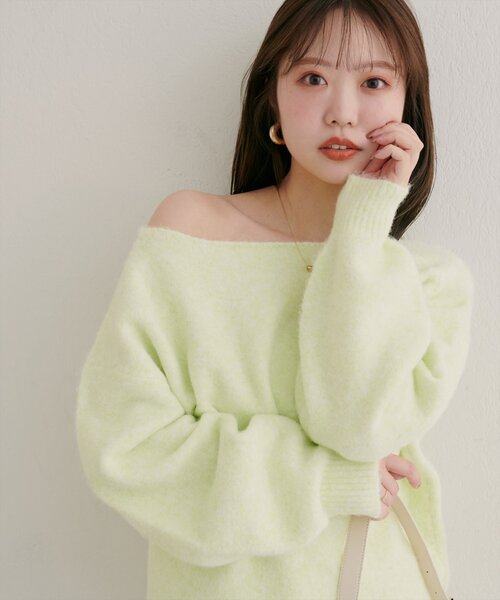 natural couture（ナチュラルクチュール）の「【WEB限定】ウール混ボートネックニットプルオーバー（ニット/セーター・レディース・グリーン系その他/オフホワイト/ブラック/ピンク系その他/モカ・FREE）」の7枚目の写真