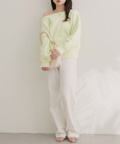 natural couture（ナチュラルクチュール）の「【WEB限定】ウール混ボートネックニットプルオーバー（ニット/セーター・レディース・グリーン系その他/オフホワイト/ブラック/ピンク系その他/モカ・FREE）」の12枚目の写真