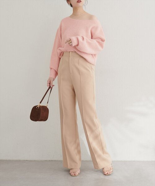 natural couture（ナチュラルクチュール）の「【WEB限定】ウール混ボートネックニットプルオーバー（ニット/セーター・レディース・グリーン系その他/オフホワイト/ブラック/ピンク系その他/モカ・FREE）」の14枚目の写真
