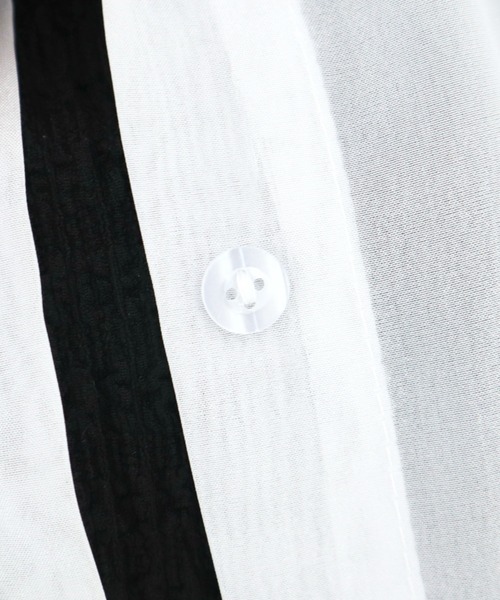 CECIL McBEE（セシルマクビー）の「シアー前結びシャツ（シャツ/ブラウス・レディース・オフホワイト/ブラック・MEDIUM）」の9枚目の写真