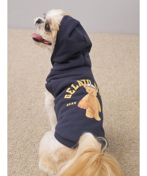 gelato pique（ジェラートピケ）の「【CAT&DOG】スポーティーベア裏毛プルオーバー（ペットウェア・レディース・アイボリー/グレー/ネイビー・L/M/S）」の3枚目の写真