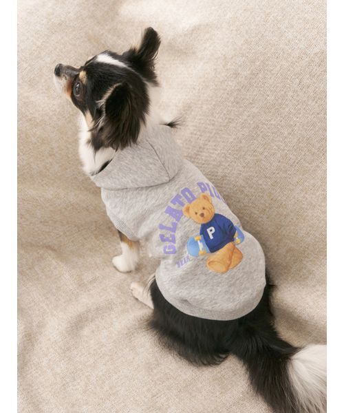 gelato pique（ジェラートピケ）の「【CAT&DOG】スポーティーベア裏毛プルオーバー（ペットウェア・レディース・アイボリー/グレー/ネイビー・L/M/S）」の4枚目の写真