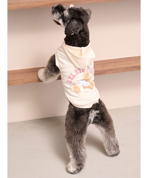 gelato pique（ジェラートピケ）の「【CAT&DOG】スポーティーベア裏毛プルオーバー（ペットウェア・レディース・アイボリー/グレー/ネイビー・L/M/S）」の6枚目の写真