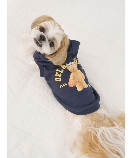 gelato pique（ジェラートピケ）の「【CAT&DOG】スポーティーベア裏毛プルオーバー（ペットウェア・レディース・アイボリー/グレー/ネイビー・L/M/S）」の16枚目の写真