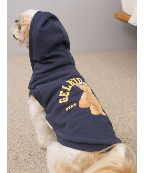 gelato pique（ジェラートピケ）の「【CAT&DOG】スポーティーベア裏毛プルオーバー（ペットウェア・レディース・アイボリー/グレー/ネイビー・L/M/S）」の21枚目の写真