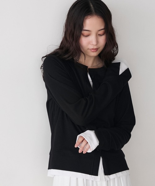 forksy.（フォルクシー）の「【forksy.】レイヤードラメリブカーディガン（カーディガン/ボレロ・レディース・グレー系/ブラック系/アイボリー系/ブラウン系・FREE）」の9枚目の写真