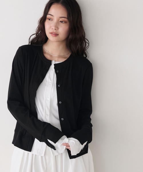 forksy.（フォルクシー）の「【forksy.】レイヤードラメリブカーディガン（カーディガン/ボレロ・レディース・グレー系/ブラック系/アイボリー系/ブラウン系・FREE）」の10枚目の写真