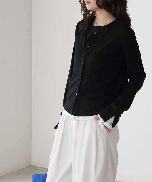 forksy.（フォルクシー）の「【forksy.】レイヤードラメリブカーディガン（カーディガン/ボレロ・レディース・グレー系/ブラック系/アイボリー系/ブラウン系・FREE）」の13枚目の写真