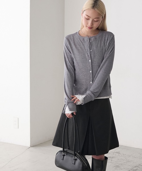 forksy.（フォルクシー）の「【forksy.】レイヤードラメリブカーディガン（カーディガン/ボレロ・レディース・グレー系/ブラック系/アイボリー系/ブラウン系・FREE）」の22枚目の写真