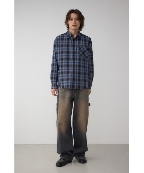 AZUL by moussy（アズールバイマウジー）の「AZUL DENIM ヴィンテージワイドペインター（デニムパンツ・メンズ・ブラック・LARGE/MEDIUM/SMALL）」の3枚目の写真