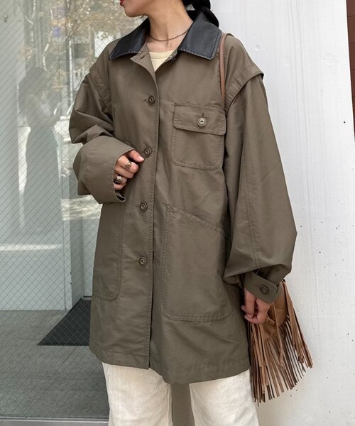 CIAOPANIC TYPY（チャオパニックティピー）の「マルチウェイワークオーバーサイズジャケット（その他アウター・レディース・ベージュ/カーキ/インディゴブルー・ONE SIZE）」の14枚目の写真