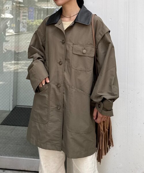 CIAOPANIC TYPY（チャオパニックティピー）の「マルチウェイワークオーバーサイズジャケット（その他アウター・レディース・ベージュ/カーキ/インディゴブルー・ONE SIZE）」の15枚目の写真