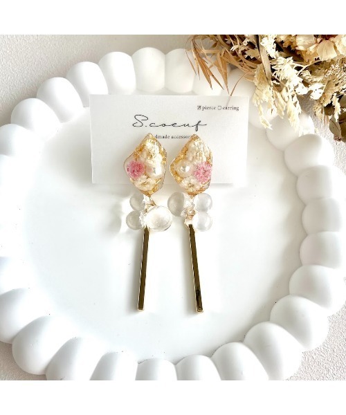 S.coeuf】ピアス 鉱石×バブルスティック(MA)（ピアス（両耳用
