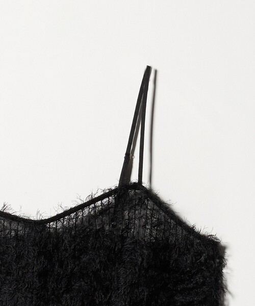 green label relaxing（グリーンレーベルリラクシング）の「シアー フェザー キャミソール（キャミソール・レディース・ブラック/オフホワイト・FREE）」の8枚目の写真