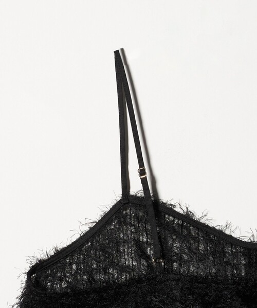 green label relaxing（グリーンレーベルリラクシング）の「シアー フェザー キャミソール（キャミソール・レディース・ブラック/オフホワイト・FREE）」の12枚目の写真