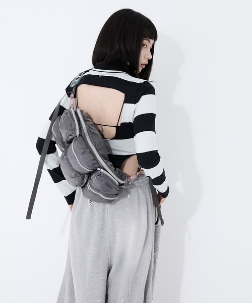 MIKIO SAKABE（ミキオ サカベ）の「【MIKIOSAKABE/ミキオサカベ】《STUDIOUS別注》7pockets bag/ナイロンバッグ（ショルダーバッグ・レディース・ブラック/グレー・FREE）」の10枚目の写真