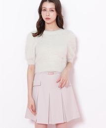 <セットアップ対応>ベルト付ベーシックツイルミニスカート