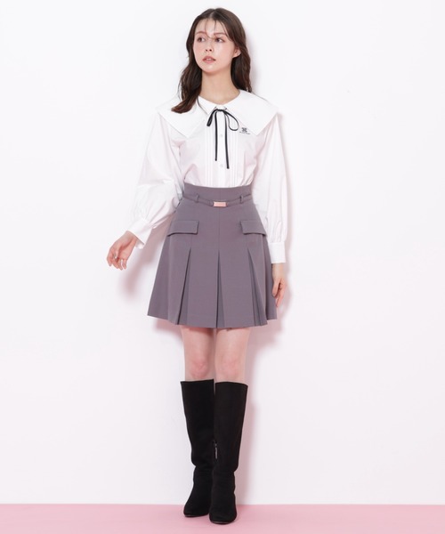 JILL by JILL STUART（ジルバイジルスチュアート）の「＜セットアップ対応＞ベルト付ベーシックツイルミニスカート（スカート・レディース・グレー/ブラウン/ベージュ・MEDIUM/SMALL）」の17枚目の写真