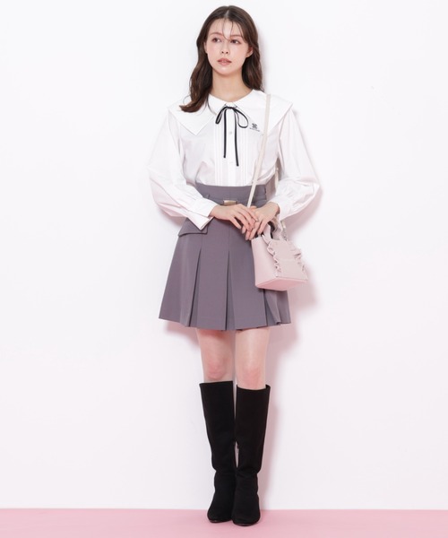 JILL by JILL STUART（ジルバイジルスチュアート）の「＜セットアップ対応＞ベルト付ベーシックツイルミニスカート（スカート・レディース・グレー/ブラウン/ベージュ・MEDIUM/SMALL）」の20枚目の写真