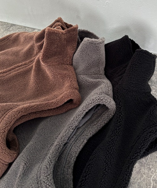 feepur（フェピュール）の「ダブルジップボアベスト（その他アウター・レディース・グレー/ブラウン/ブラック・MEDIUM）」の10枚目の写真