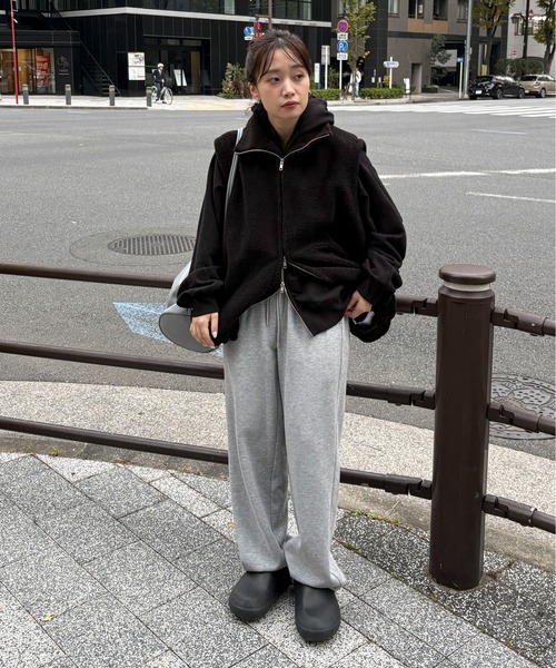 feepur ダブルジップボアベスト feepur（フェピュール） コート アウター ダブルジップボアベスト