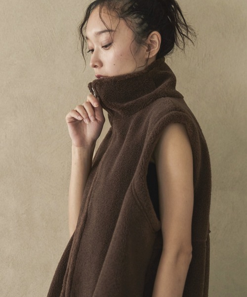 feepur（フェピュール）の「ダブルジップボアベスト（その他アウター・レディース・グレー/ブラウン/ブラック・MEDIUM）」の7枚目の写真