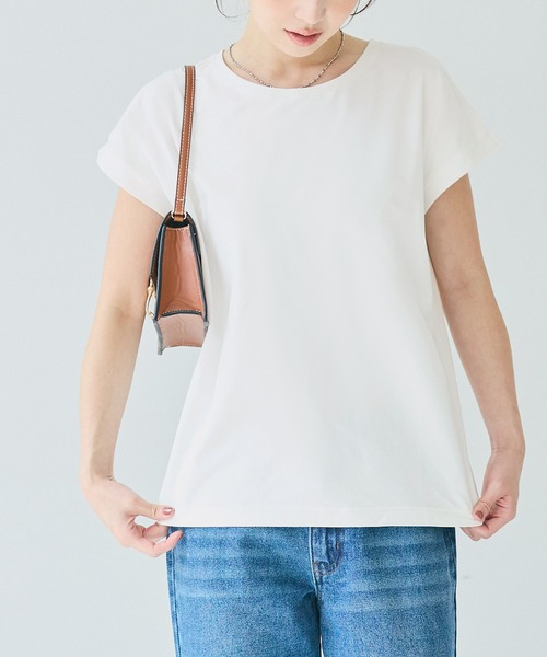 coca（coca）（コカ）の「リサイクルポリエステルフレンチスリーブTシャツ（Tシャツ/カットソー・レディース・ホワイト/ブラック・M/L/XL/S）」の7枚目の写真