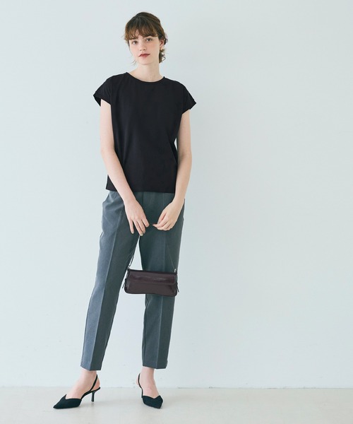 coca（coca）（コカ）の「リサイクルポリエステルフレンチスリーブTシャツ（Tシャツ/カットソー・レディース・ホワイト/ブラック・M/L/XL/S）」の10枚目の写真