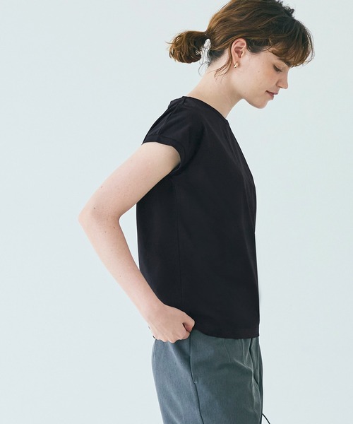 coca（coca）（コカ）の「リサイクルポリエステルフレンチスリーブTシャツ（Tシャツ/カットソー・レディース・ホワイト/ブラック・M/L/XL/S）」の11枚目の写真