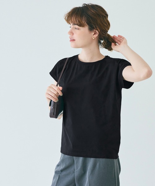 coca（coca）（コカ）の「リサイクルポリエステルフレンチスリーブTシャツ（Tシャツ/カットソー・レディース・ホワイト/ブラック・M/L/XL/S）」の13枚目の写真