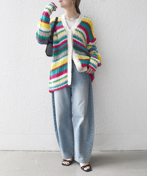 シップス エニィ（SHIPS any）/SHIPS any:〈手洗い可能〉ロービング ルーズ Vネック ニット カーディガン セール】SHIPS any:〈手洗い可能〉ロービング ルーズ Vネック ニット