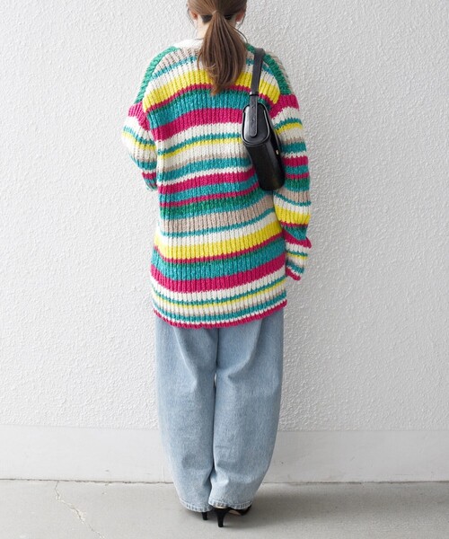 セール】SHIPS any:〈手洗い可能〉ロービング ルーズ Vネック ニット