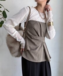 DouDou | 【新色追加】チュールフロッキーシアー切替TEE(Tシャツ/カットソー)