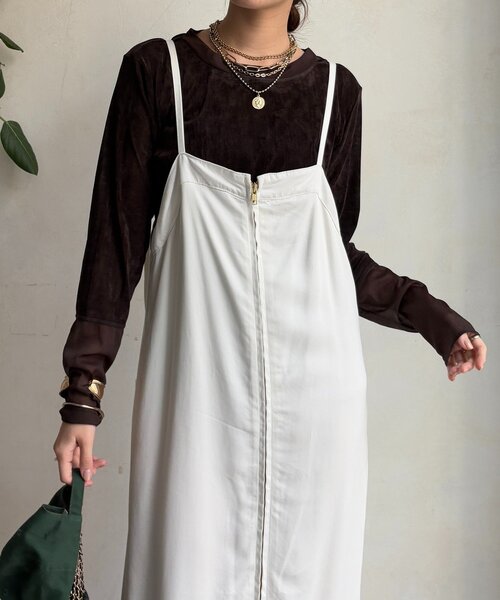 DouDou（ドゥドゥ）の「【新色追加】チュールフロッキーシアー切替TEE（Tシャツ/カットソー・レディース・ブラック/オフホワイト/グレー/ブラウン・FREE）」の10枚目の写真