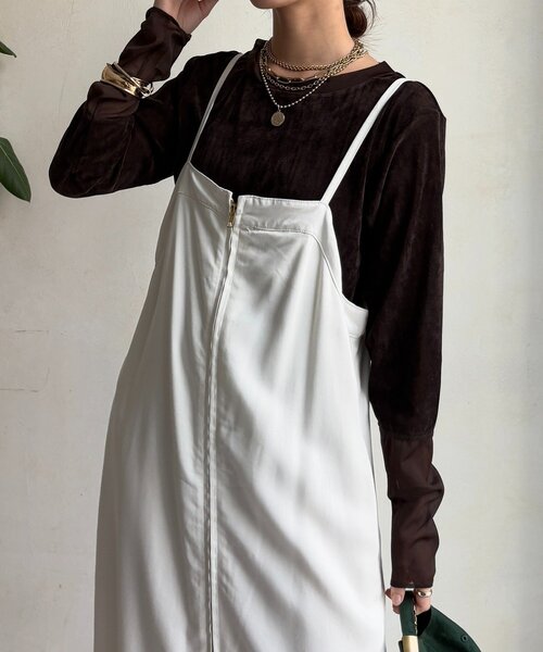 DouDou（ドゥドゥ）の「【新色追加】チュールフロッキーシアー切替TEE（Tシャツ/カットソー・レディース・ブラック/オフホワイト/グレー/ブラウン・FREE）」の11枚目の写真