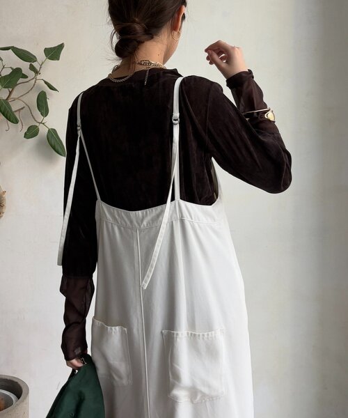 DouDou（ドゥドゥ）の「【新色追加】チュールフロッキーシアー切替TEE（Tシャツ/カットソー・レディース・ブラック/オフホワイト/グレー/ブラウン・FREE）」の13枚目の写真