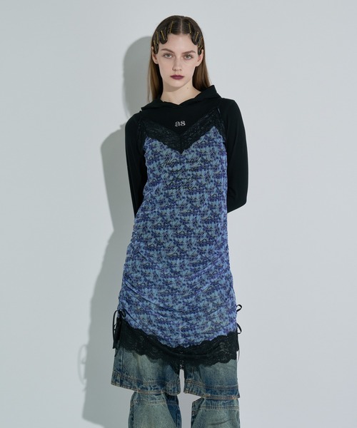 ANNA SUI NYC（アナ スイ エヌ ワイ シー）の「サイドリボンシアーキャミ（ワンピース・レディース・サックスブルー/ブラック/キャメル・FREE）」の7枚目の写真