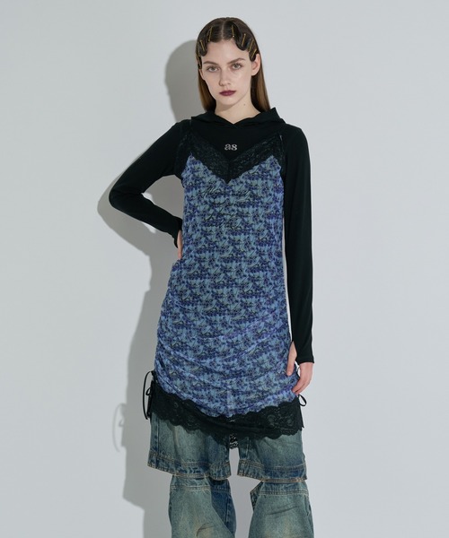 ANNA SUI NYC（アナ スイ エヌ ワイ シー）の「サイドリボンシアーキャミ（ワンピース・レディース・サックスブルー/ブラック/キャメル・FREE）」の9枚目の写真