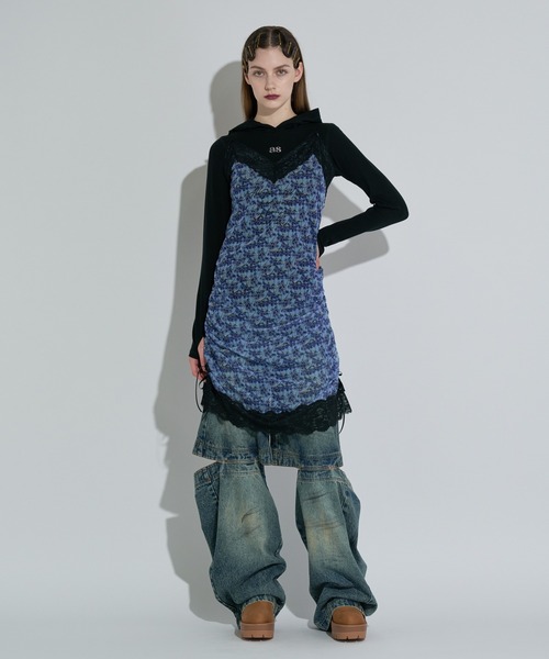 ANNA SUI NYC（アナ スイ エヌ ワイ シー）の「サイドリボンシアーキャミ（ワンピース・レディース・サックスブルー/ブラック/キャメル・FREE）」の11枚目の写真