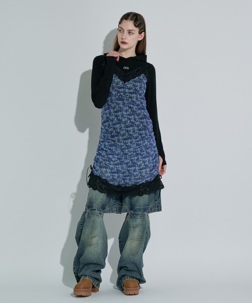 ANNA SUI NYC（アナ スイ エヌ ワイ シー）の「サイドリボンシアーキャミ（ワンピース・レディース・サックスブルー/ブラック/キャメル・FREE）」の12枚目の写真