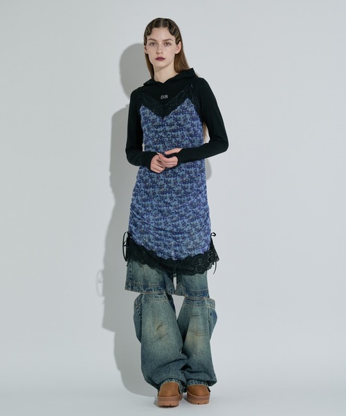 ANNA SUI NYC（アナ スイ エヌ ワイ シー）の「サイドリボンシアーキャミ（ワンピース・レディース・サックスブルー/ブラック/キャメル・FREE）」の13枚目の写真