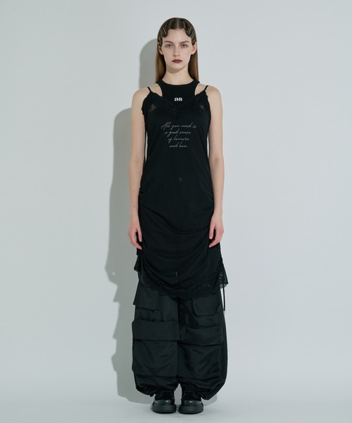 ANNA SUI NYC（アナ スイ エヌ ワイ シー）の「サイドリボンシアーキャミ（ワンピース・レディース・サックスブルー/ブラック/キャメル・FREE）」の4枚目の写真