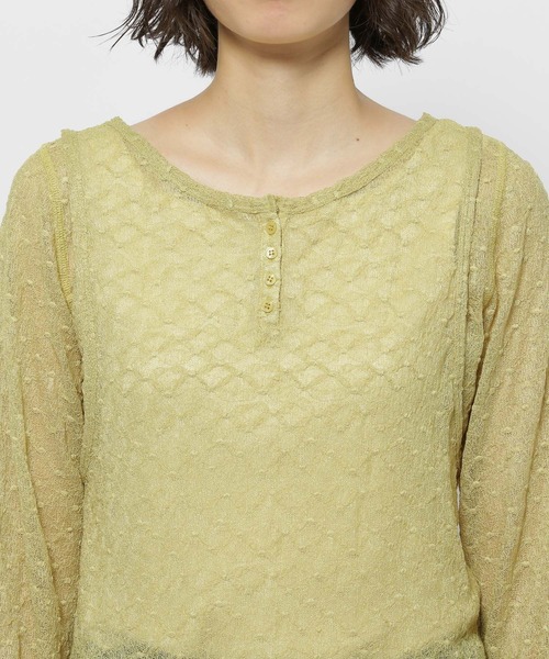 フェイクレイヤーレースプルオーバー（Tシャツ/カットソー