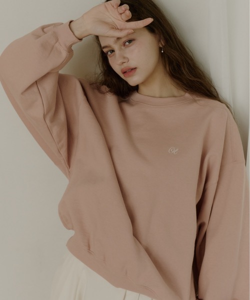 OLUN(オルン)の「"OLUN" Logo sweat / "OLUN" ロゴ刺繍スウェット(スウェット・レディース・ベージュ/ピンク/グレー/アイボリー/ネイビー・MEDIUM/SMALL)」の11枚目の写真