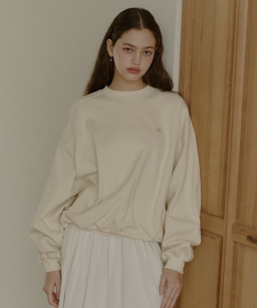 OLUN(オルン)の「"OLUN" Logo sweat / "OLUN" ロゴ刺繍スウェット(スウェット・レディース・ベージュ/ピンク/グレー/アイボリー/ネイビー・MEDIUM/SMALL)」の19枚目の写真