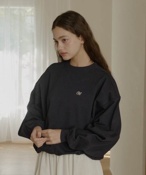 OLUN(オルン)の「"OLUN" Logo sweat / "OLUN" ロゴ刺繍スウェット(スウェット・レディース・ベージュ/ピンク/グレー/アイボリー/ネイビー・MEDIUM/SMALL)」の14枚目の写真