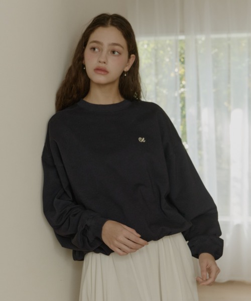 OLUN(オルン)の「"OLUN" Logo sweat / "OLUN" ロゴ刺繍スウェット(スウェット・レディース・ベージュ/ピンク/グレー/アイボリー/ネイビー・MEDIUM/SMALL)」の13枚目の写真
